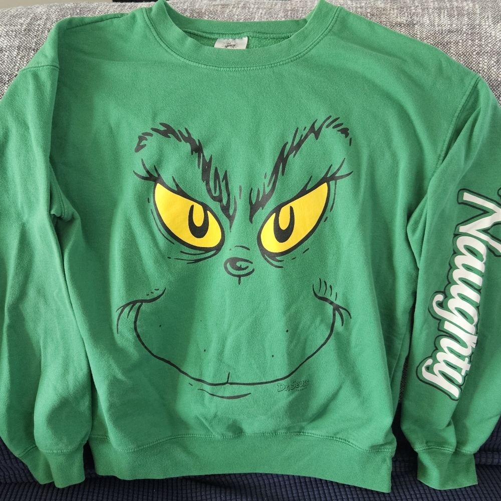 Green Grinch Juniors Sweatshirt